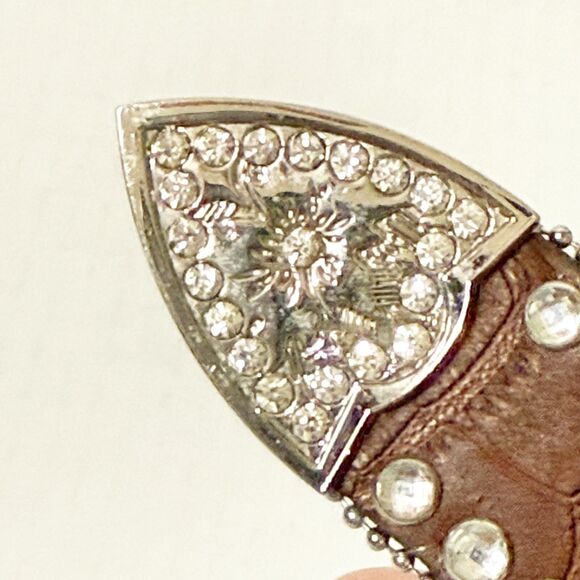 Blazin Roxx Belt MEDIUM Brown Croc Print Western Rodeo Bling Rhinestone Jewels - Picture 5 of 11